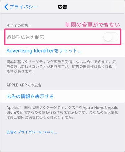 Iphoneの追跡型広告をオフに出来ない時の対処方法を解説